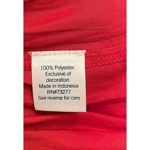 Nine West Women’s Long Sleeve Sweetheart Peplum Top Cupid Bow Red Large NWT - Picture 8 of 9